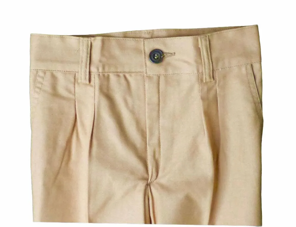 1970's Sand Straight Pleated Trousers  5-6Yrs