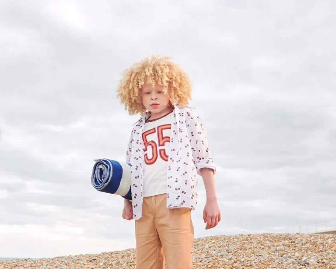 1970's Sand Straight Pleated Trousers  5-6Yrs