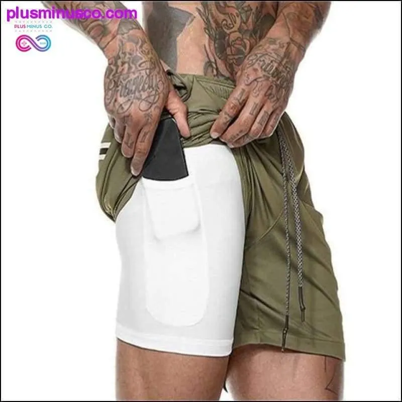 2020 Summer Running Shorts Men 2 in 1 Sports Jogging Fitness