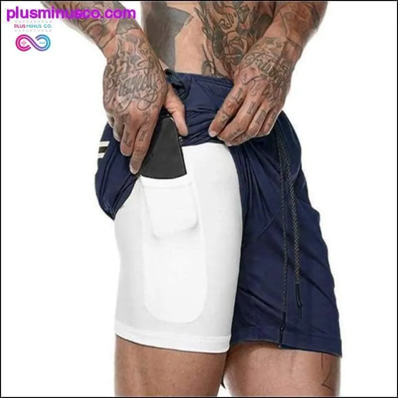 2020 Summer Running Shorts Men 2 in 1 Sports Jogging Fitness