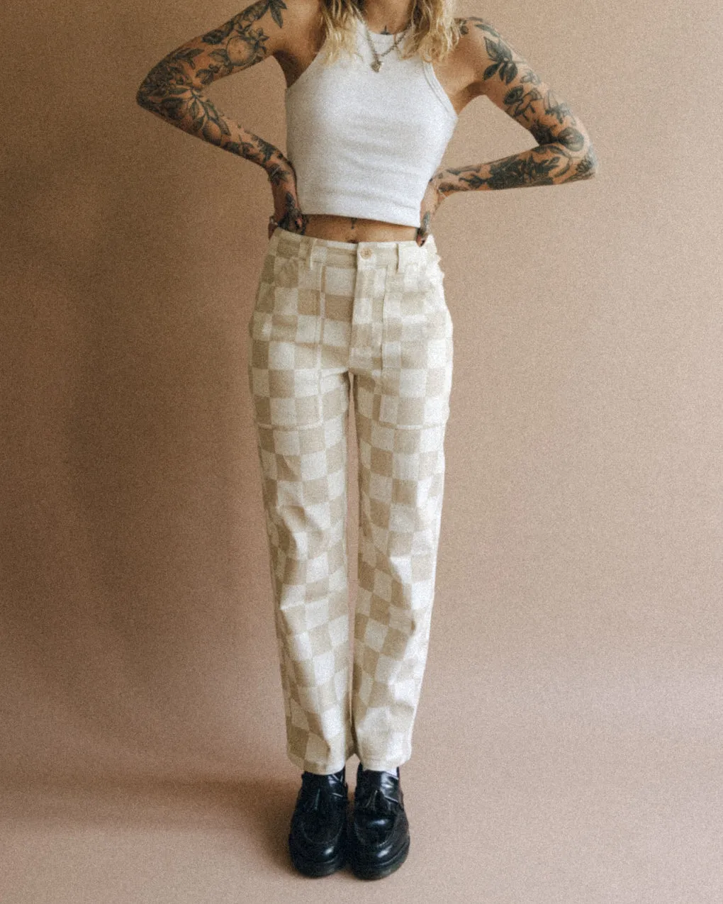 304 Service Fatigue Pants - Stone Checkerboard