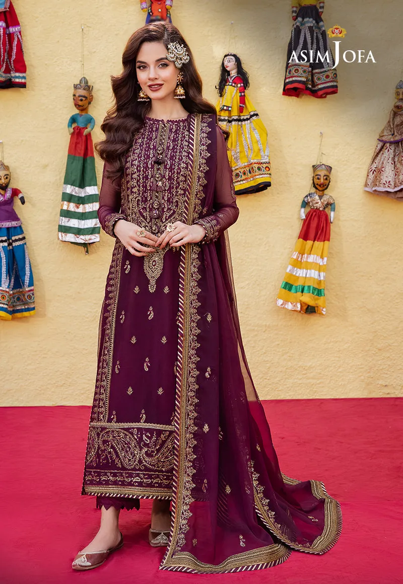 Abresham by Asim Jofa Embroidered Chiffon Unstitched 3Pc Suit AJAB-03