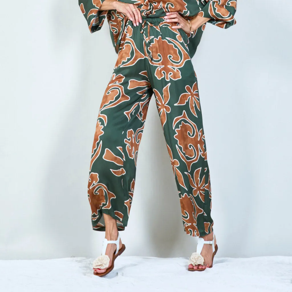 Abstract floral print trousers wholesale