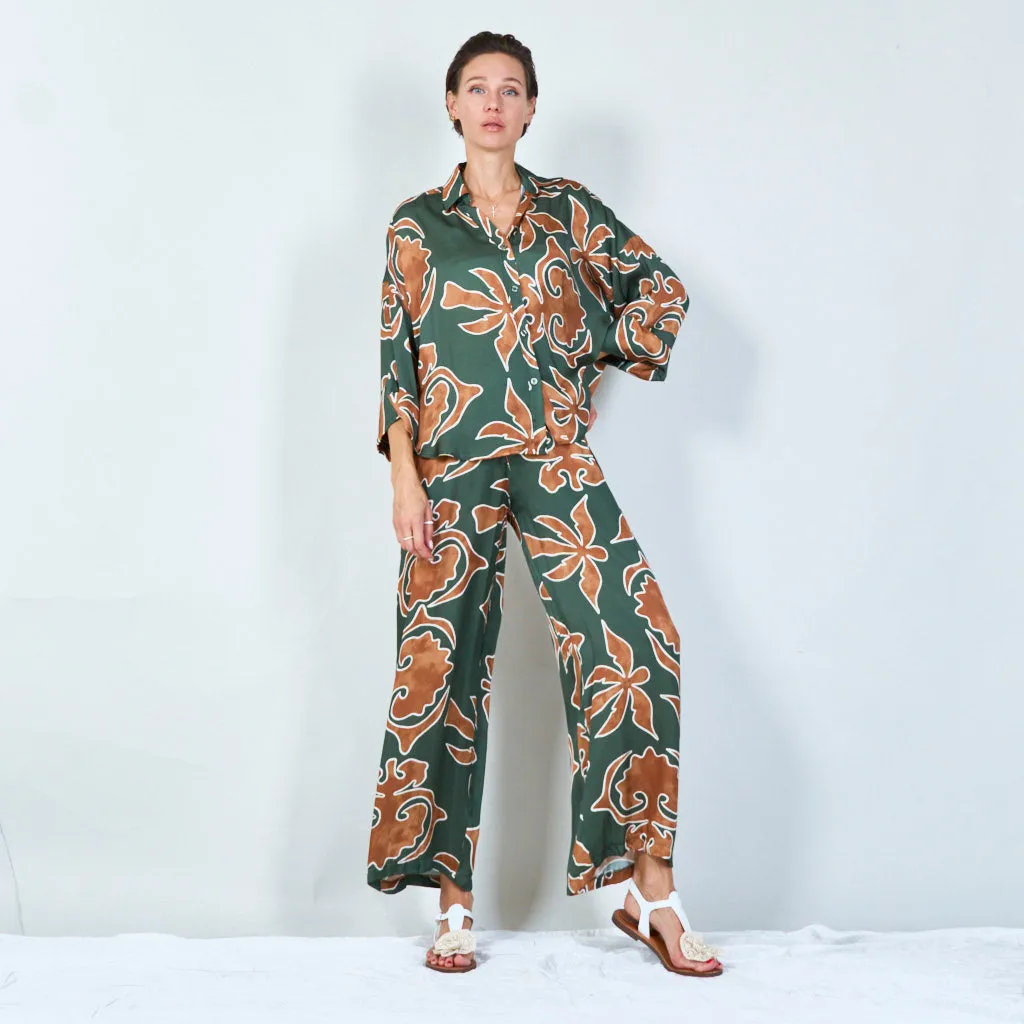 Abstract floral print trousers wholesale