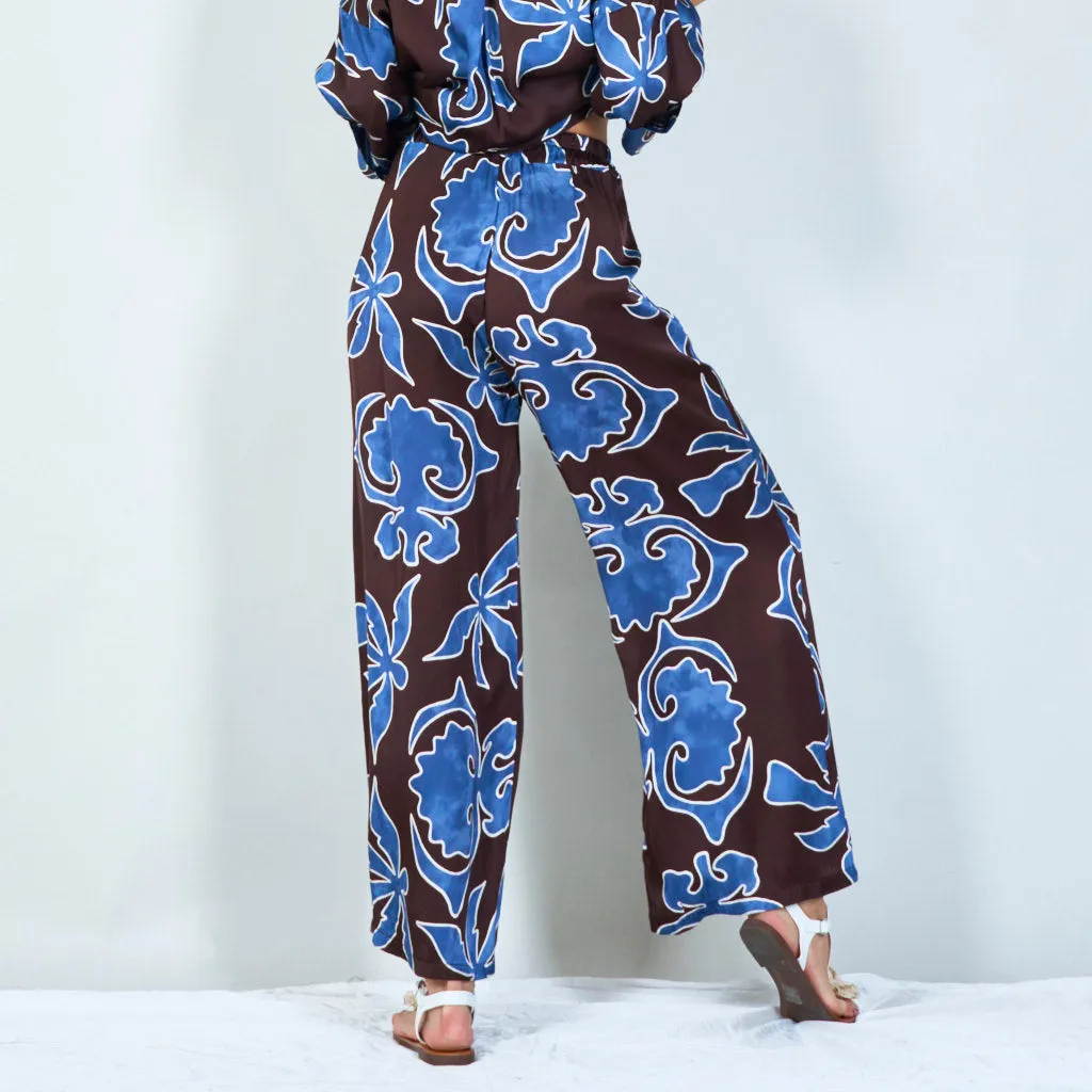 Abstract floral print trousers wholesale