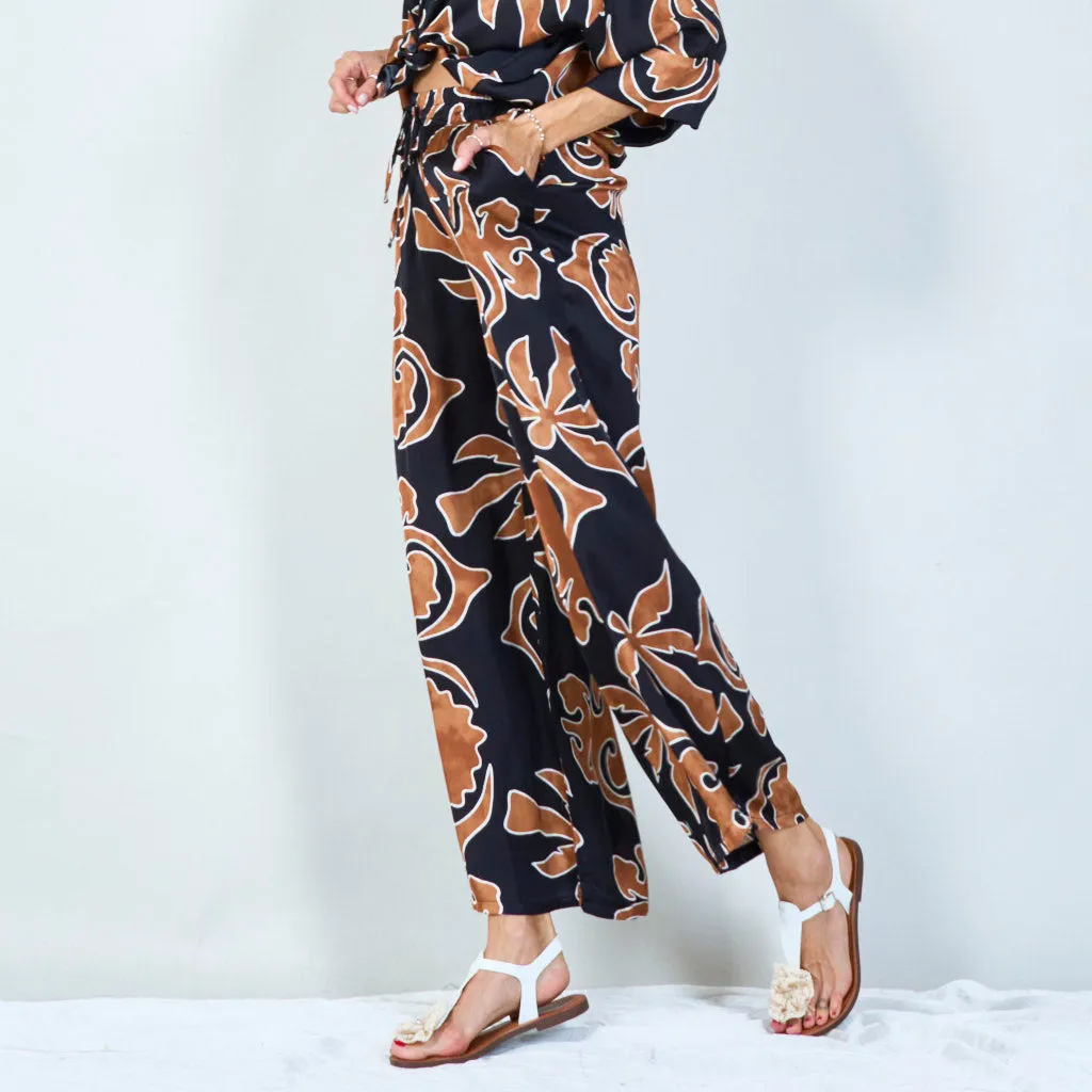 Abstract floral print trousers wholesale