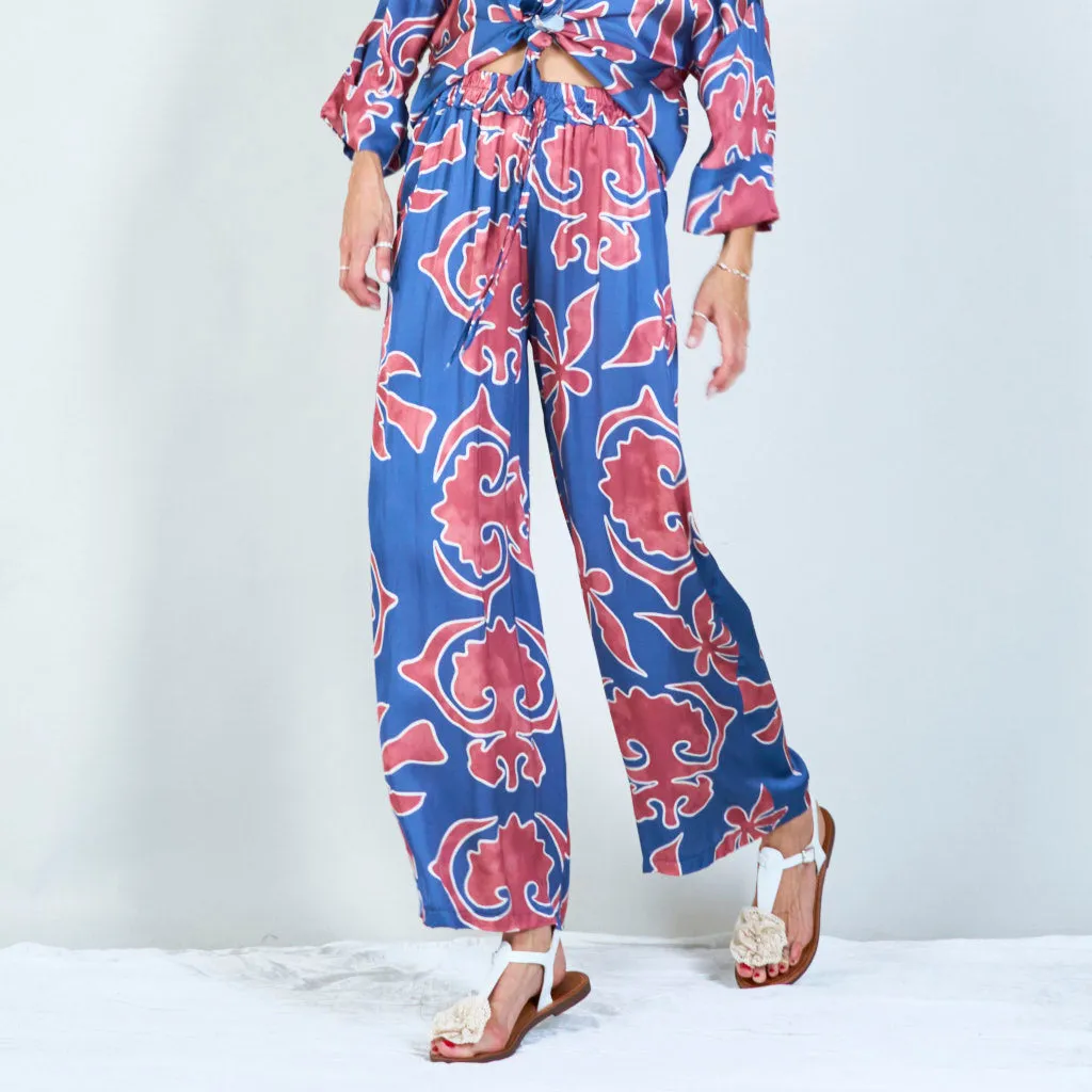 Abstract floral print trousers wholesale