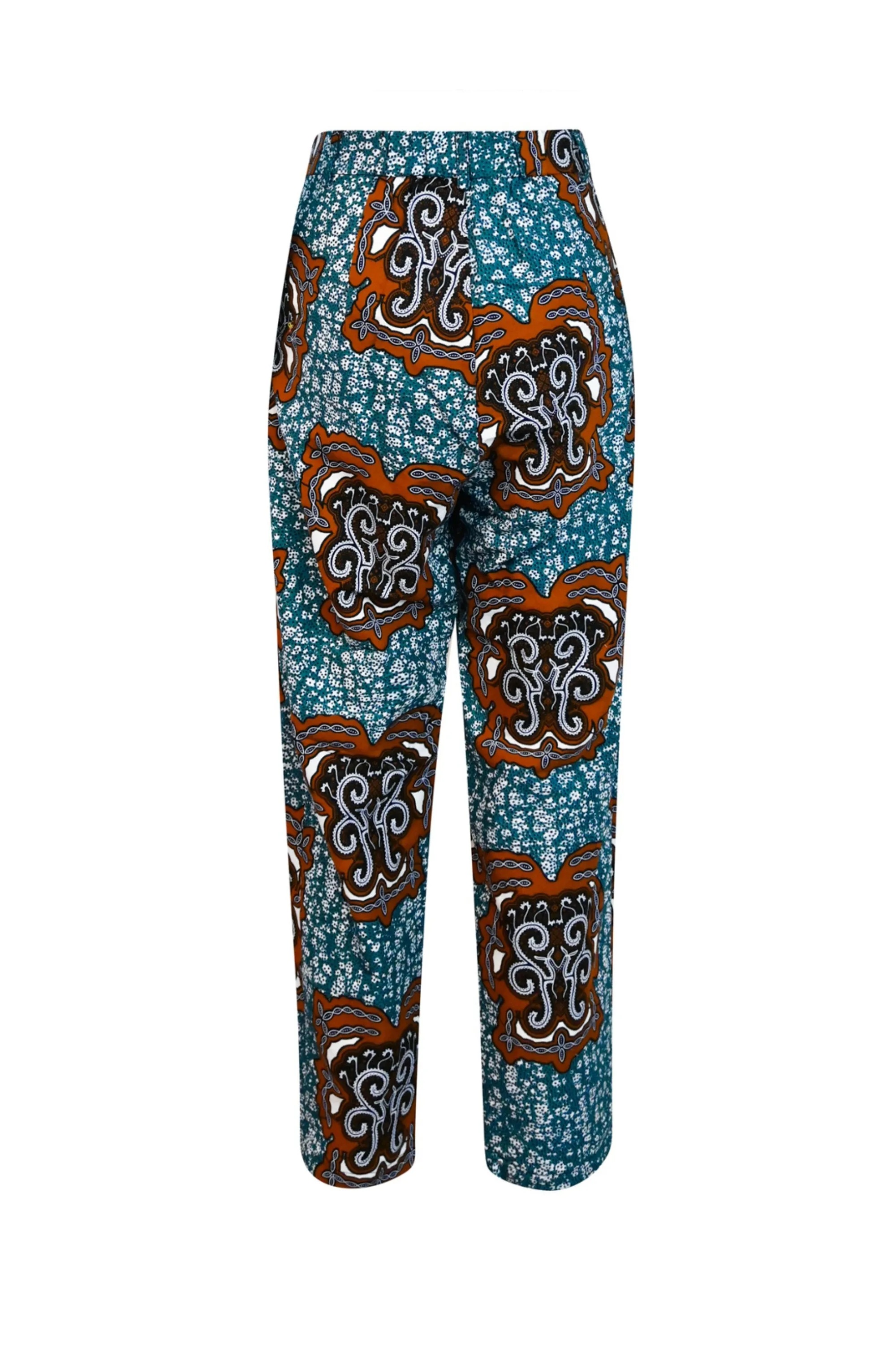 Adaora Tapered leg Pants - Cerulean Tortoise's Back Print |TROPICANA