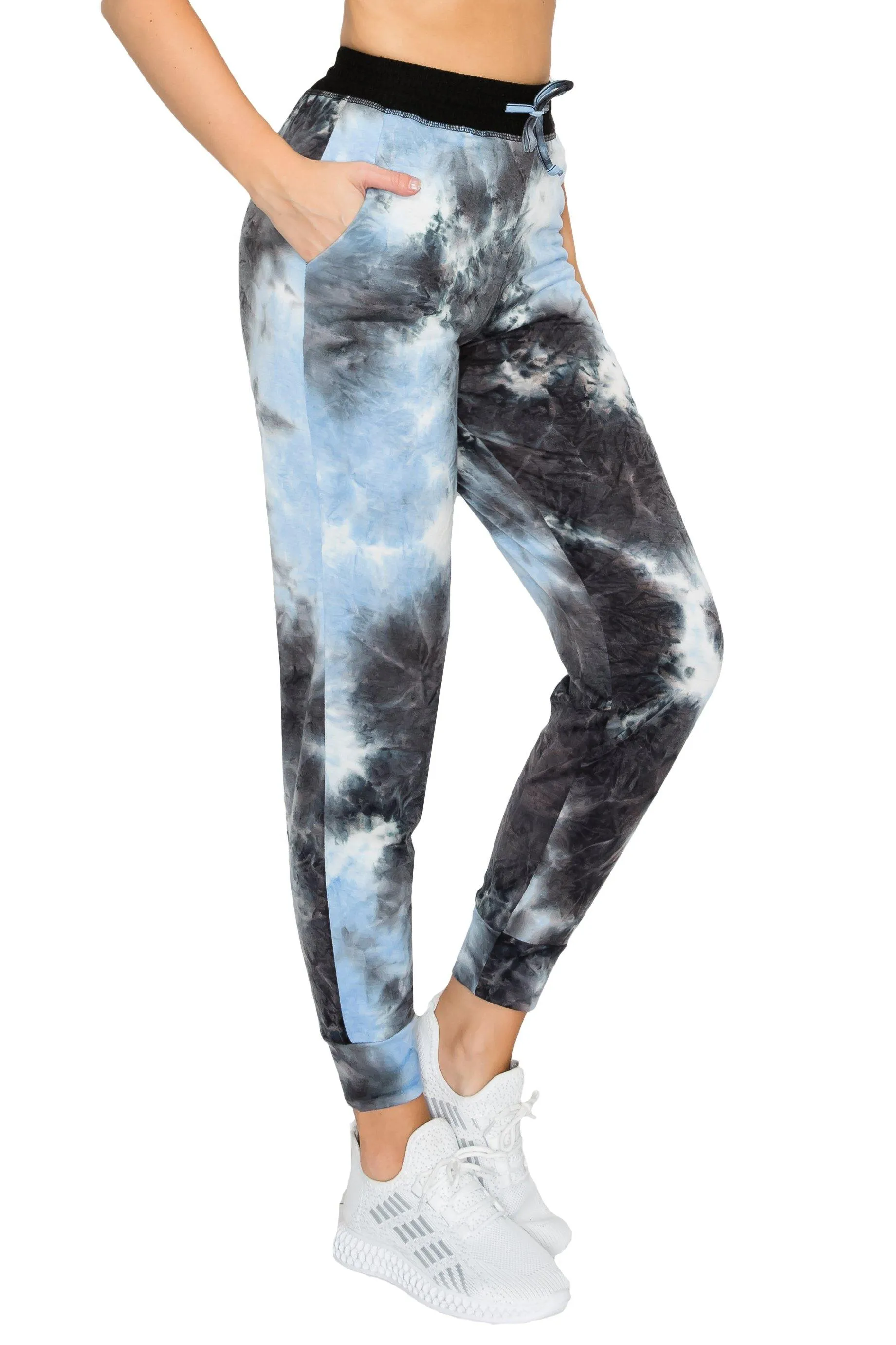 ALWAYS Women's French Terry Joggers - Tie Dye Casual Elastic Drawstring with Pockets Pants