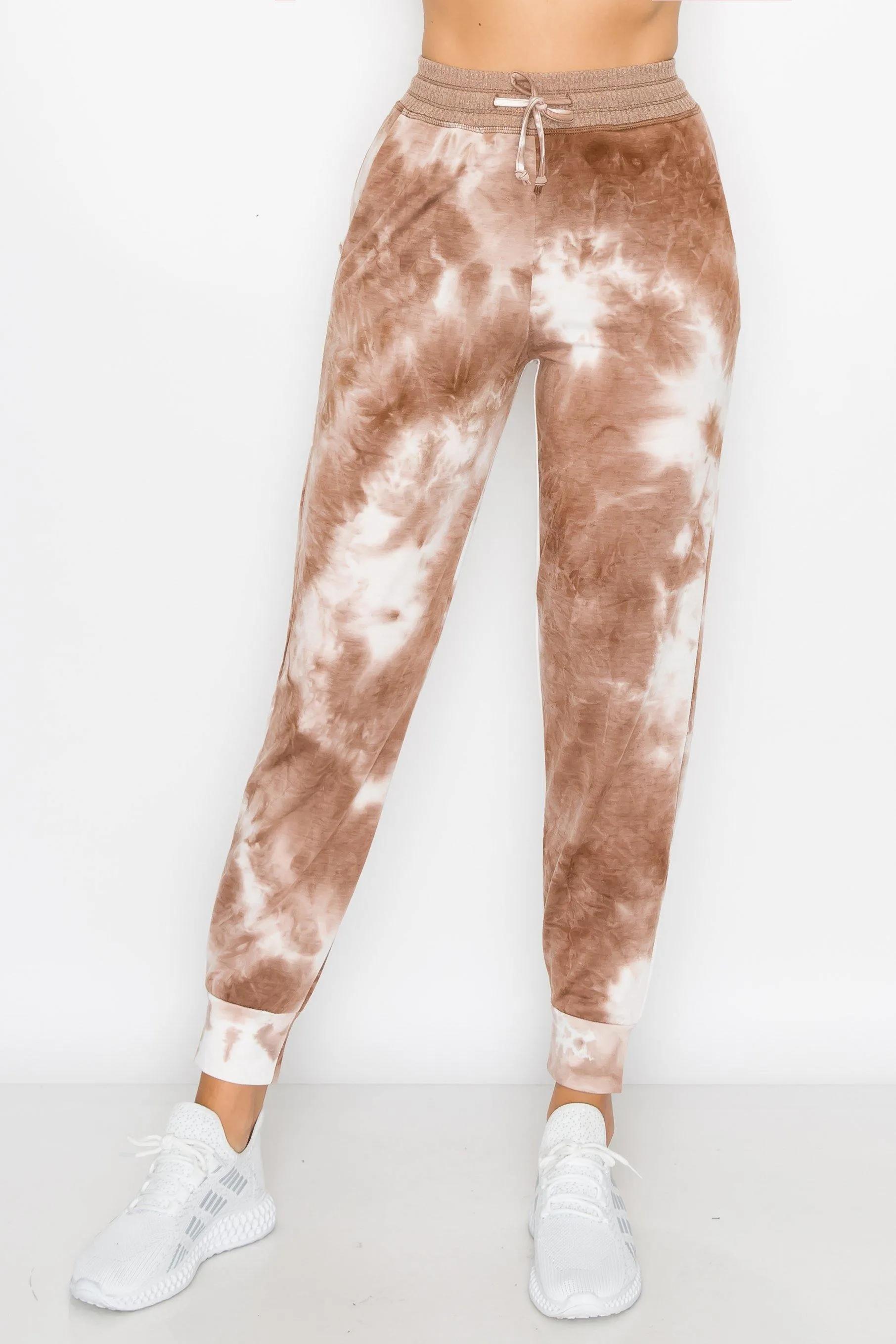 ALWAYS Women's French Terry Joggers - Tie Dye Casual Elastic Drawstring with Pockets Pants