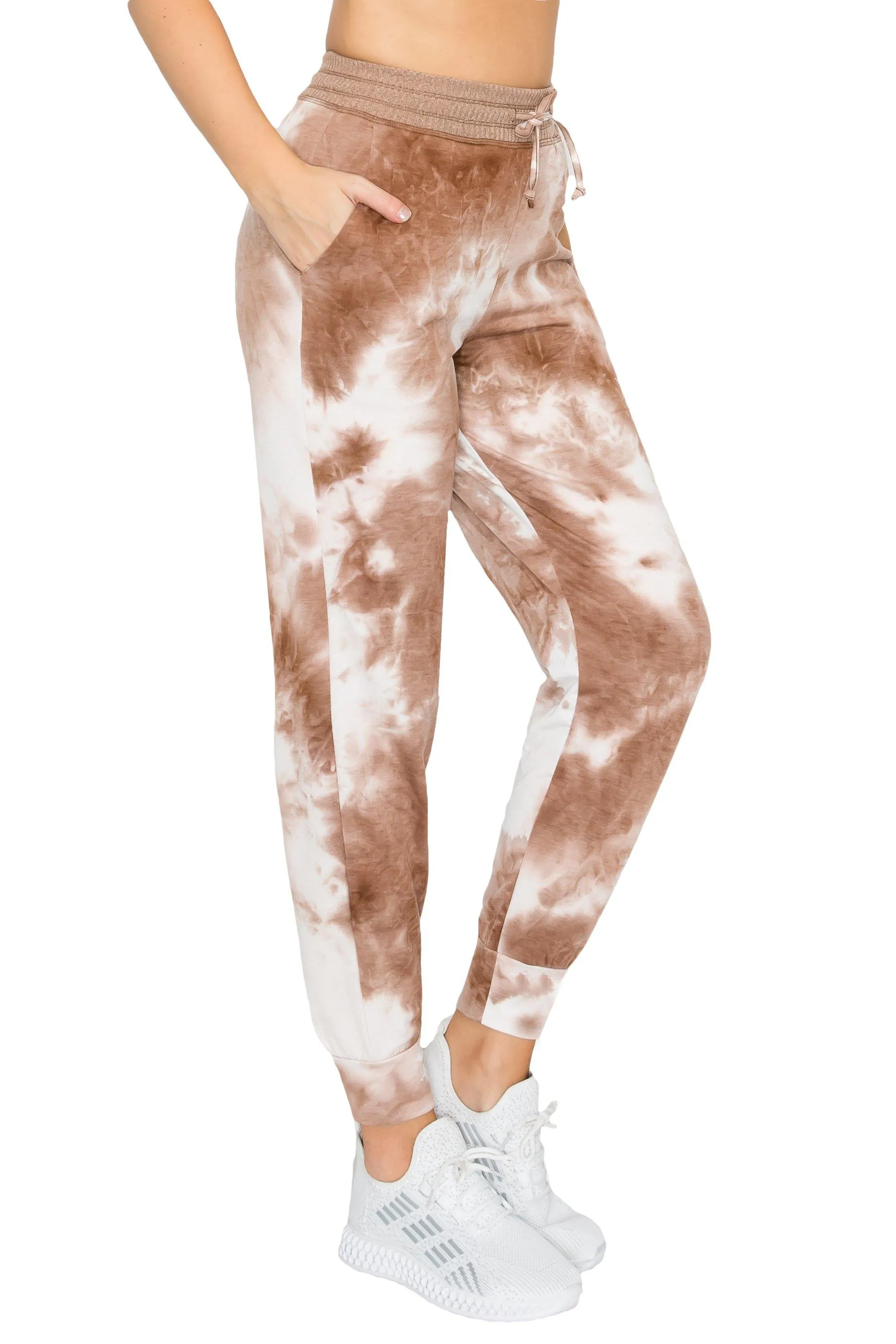 ALWAYS Women's French Terry Joggers - Tie Dye Casual Elastic Drawstring with Pockets Pants