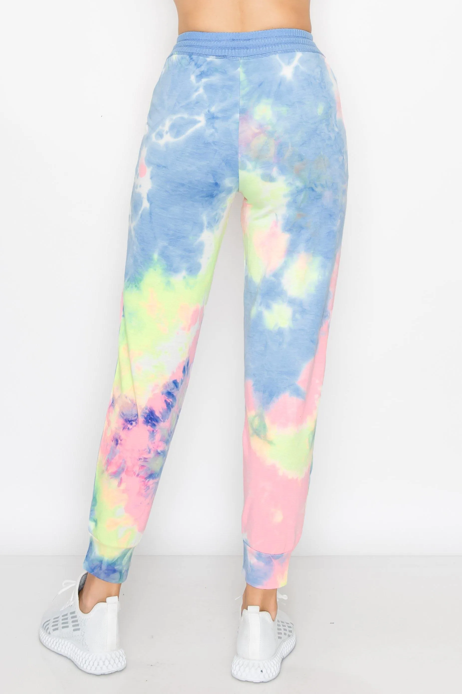 ALWAYS Women's French Terry Joggers - Tie Dye Casual Elastic Drawstring with Pockets Pants