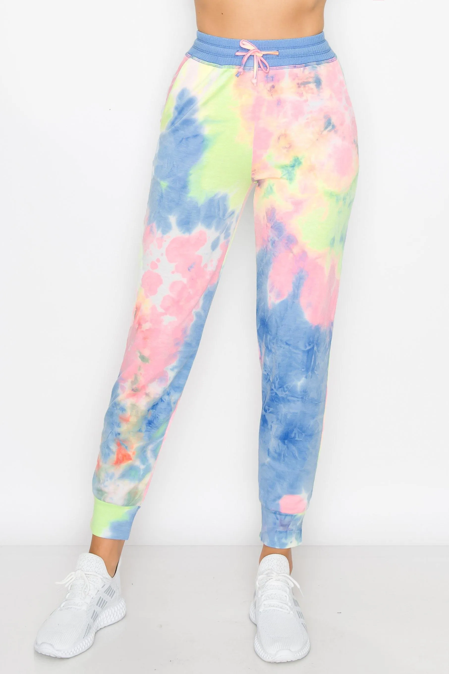 ALWAYS Women's French Terry Joggers - Tie Dye Casual Elastic Drawstring with Pockets Pants