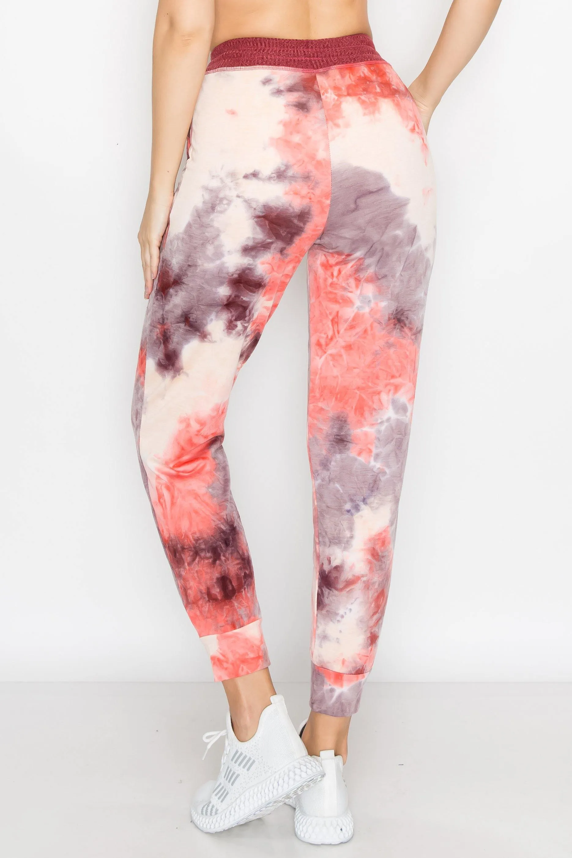 ALWAYS Women's French Terry Joggers - Tie Dye Casual Elastic Drawstring with Pockets Pants