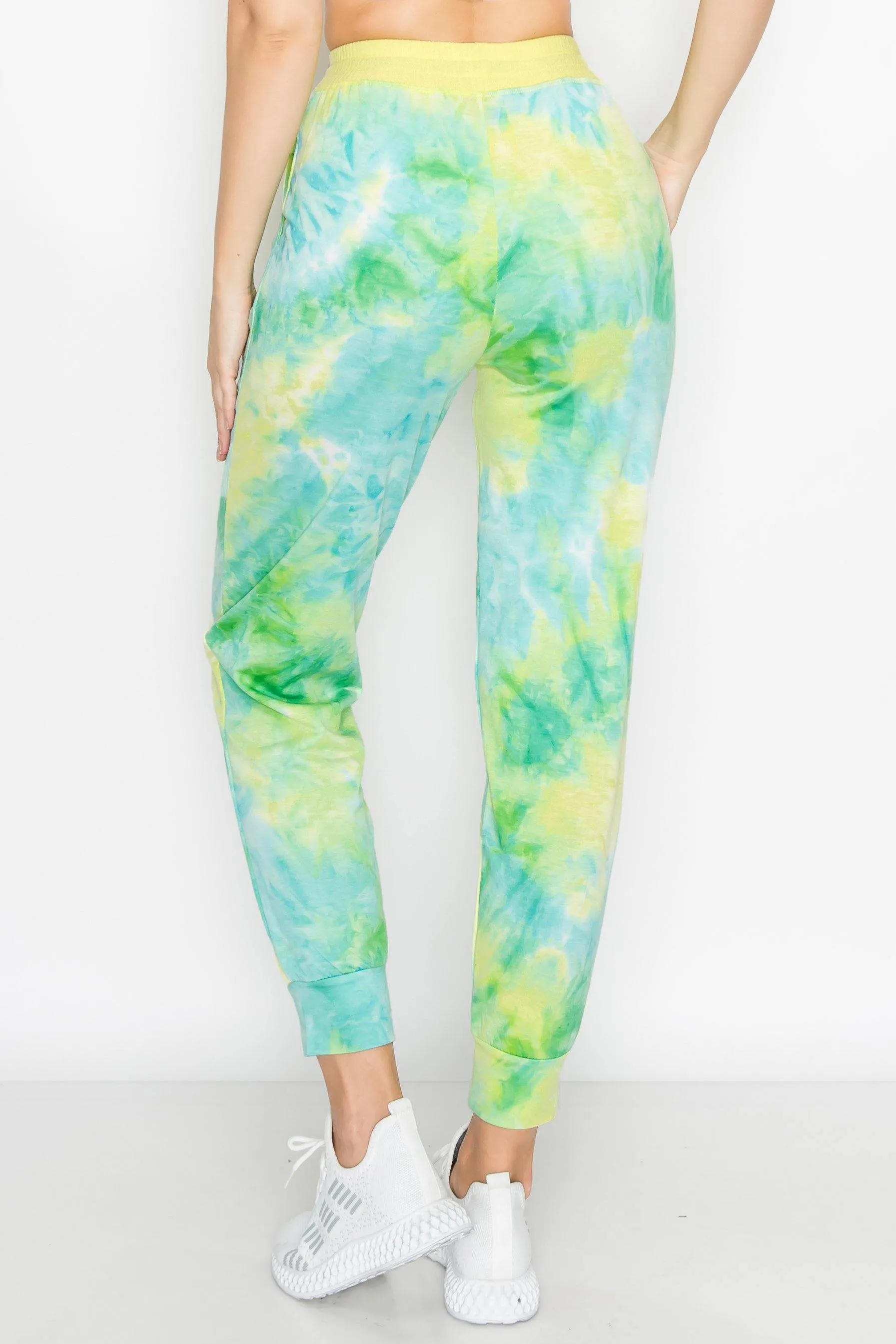 ALWAYS Women's French Terry Joggers - Tie Dye Casual Elastic Drawstring with Pockets Pants