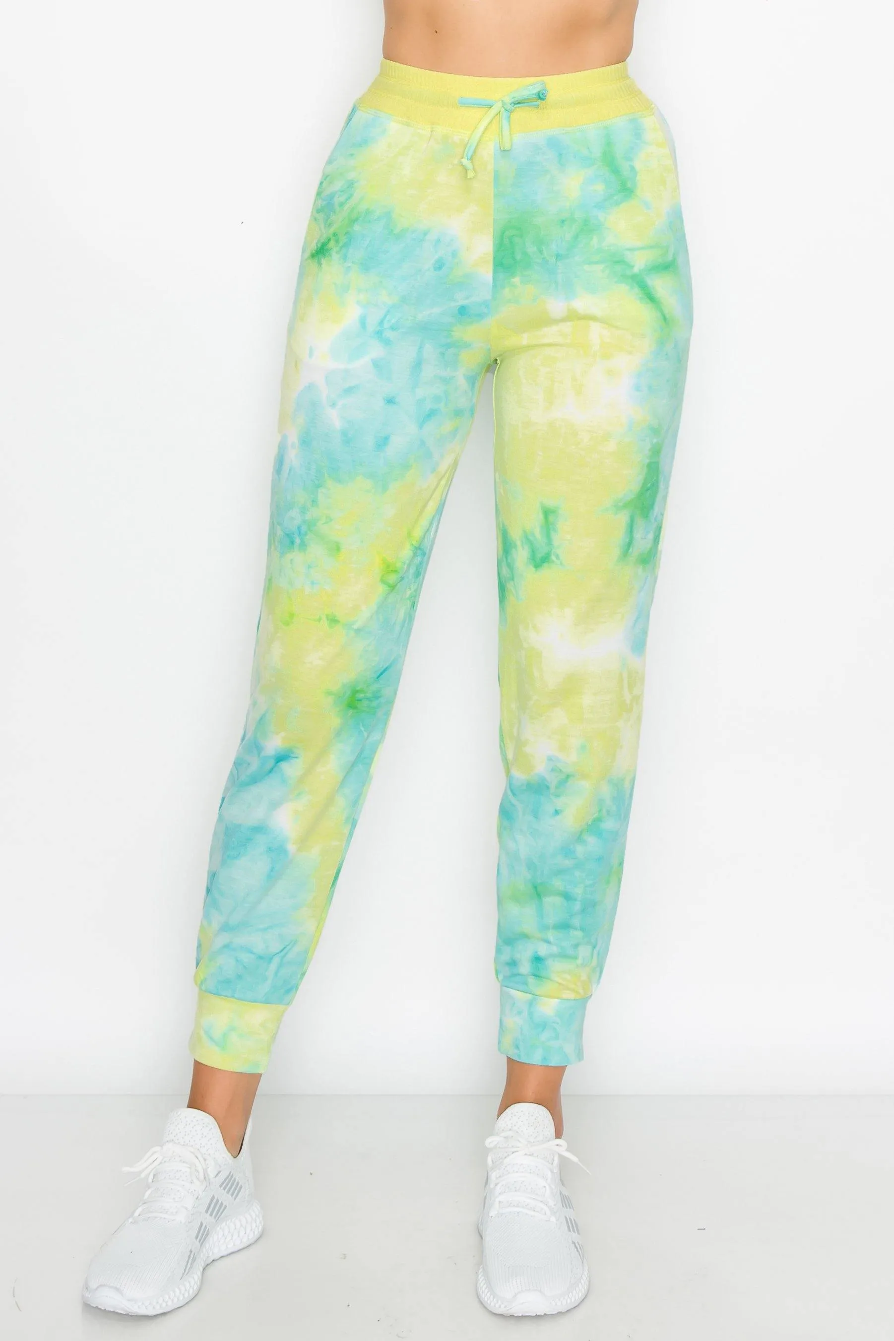 ALWAYS Women's French Terry Joggers - Tie Dye Casual Elastic Drawstring with Pockets Pants