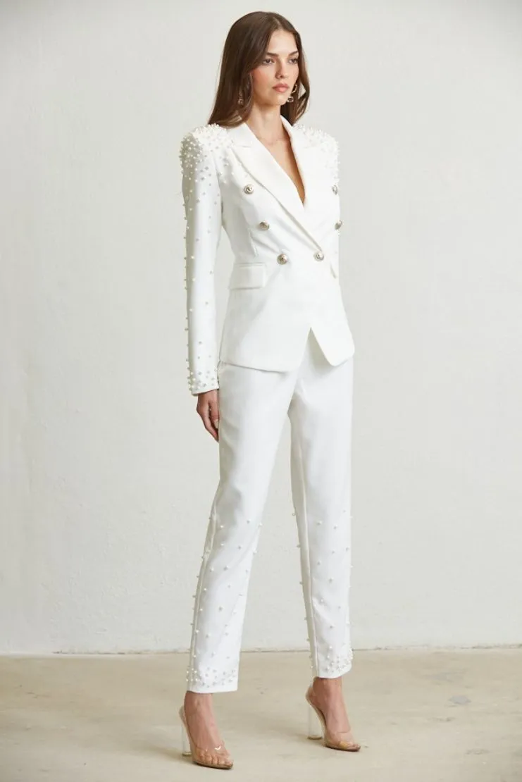 Antonella Pearls Blazer and Trousers (Sold Separately)