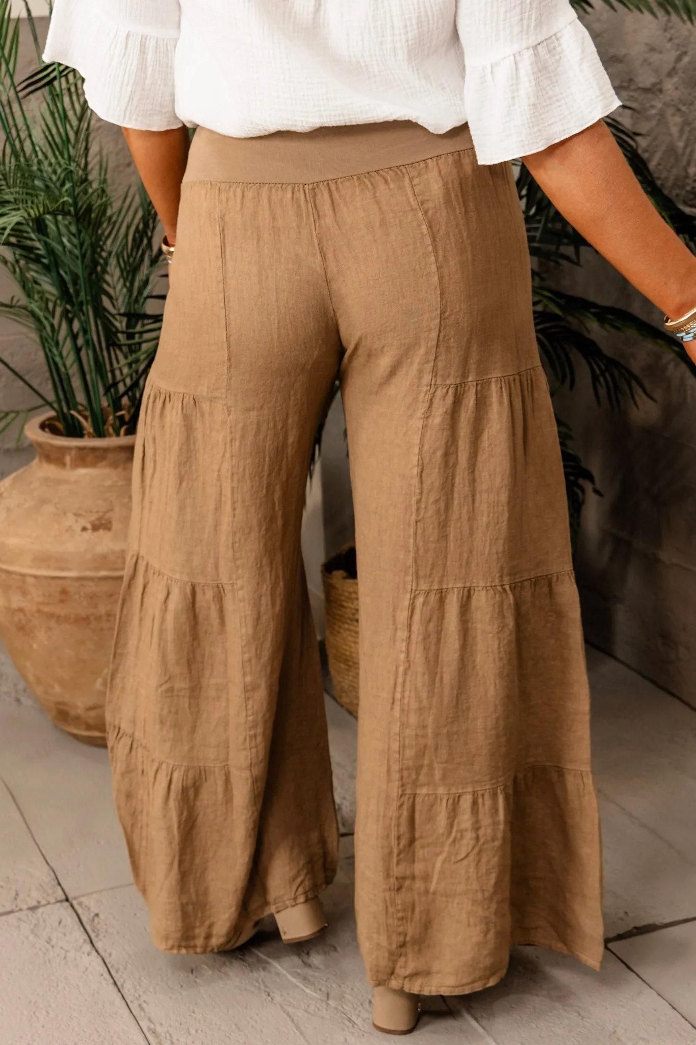 Anywhere With You Linen Pant - Camel - FINAL SALE