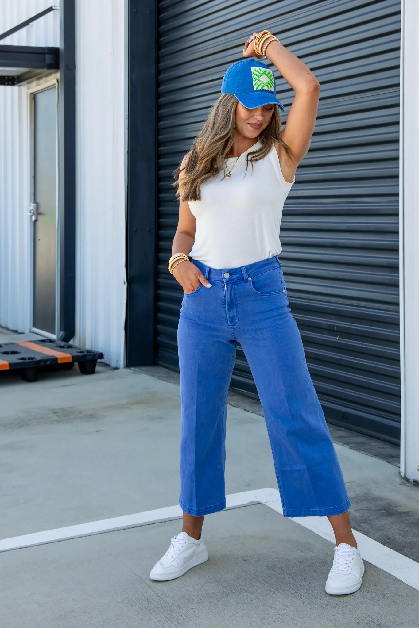 Audrey Cropped Wide Leg Jean - Galactic Blue | Dear John - SALE