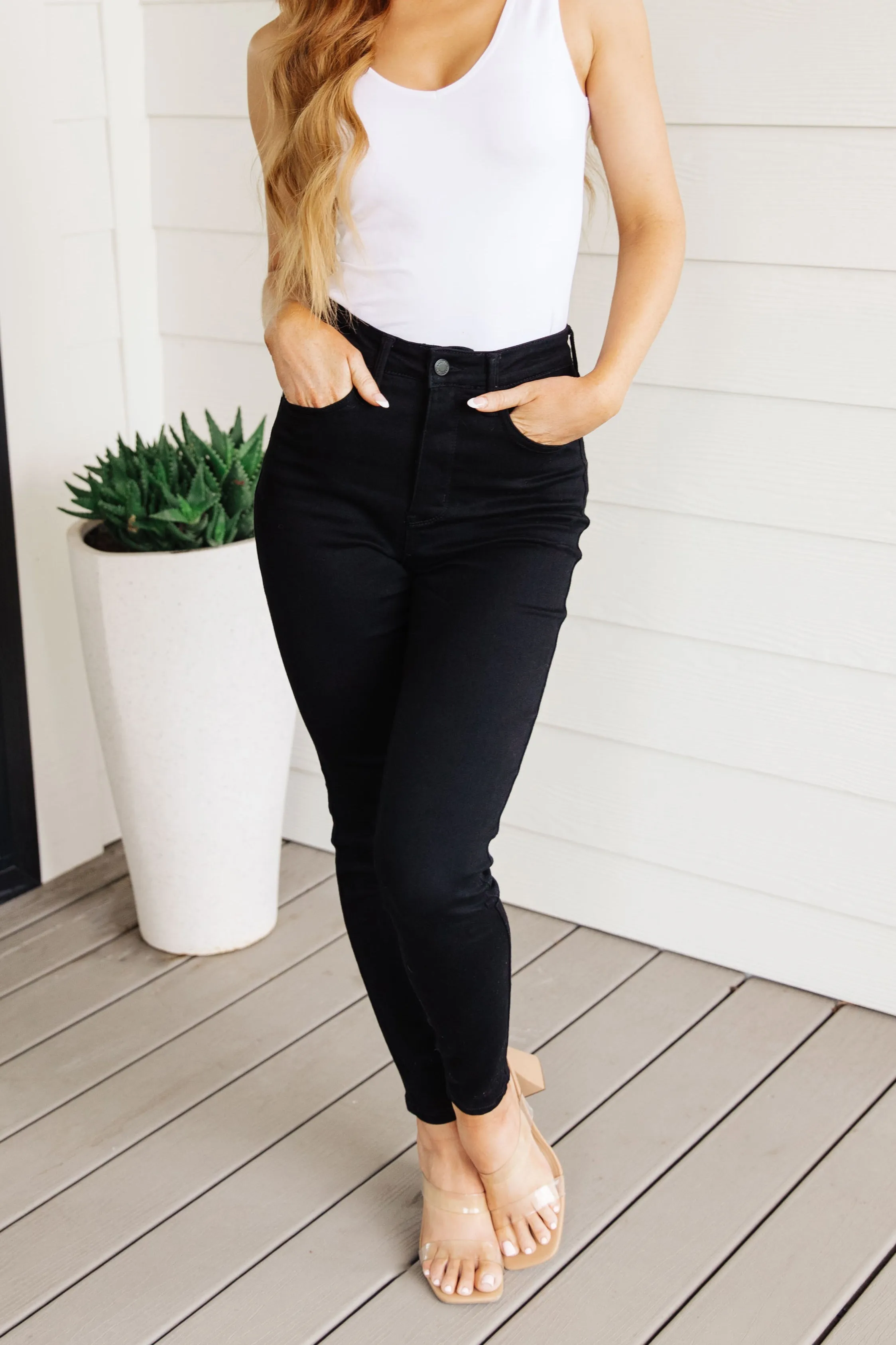 Audrey High Rise Control Top Classic Skinny Jeans in Black-- Use the code SPRINGJB for 20% off!