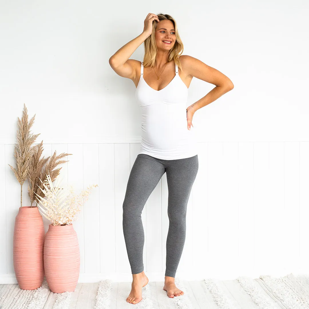 Bamboo Maternity Leggings - Yummy Maternity Grey