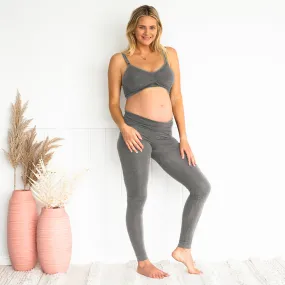 Bamboo Maternity Leggings - Yummy Maternity Grey