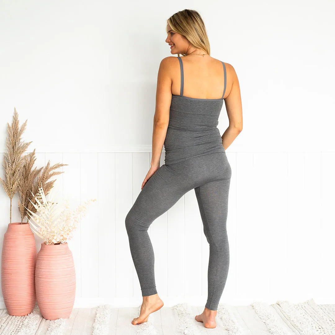 Bamboo Maternity Leggings - Yummy Maternity Grey