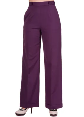 Banned Party On 40's Pantalon Trousers Aubergine