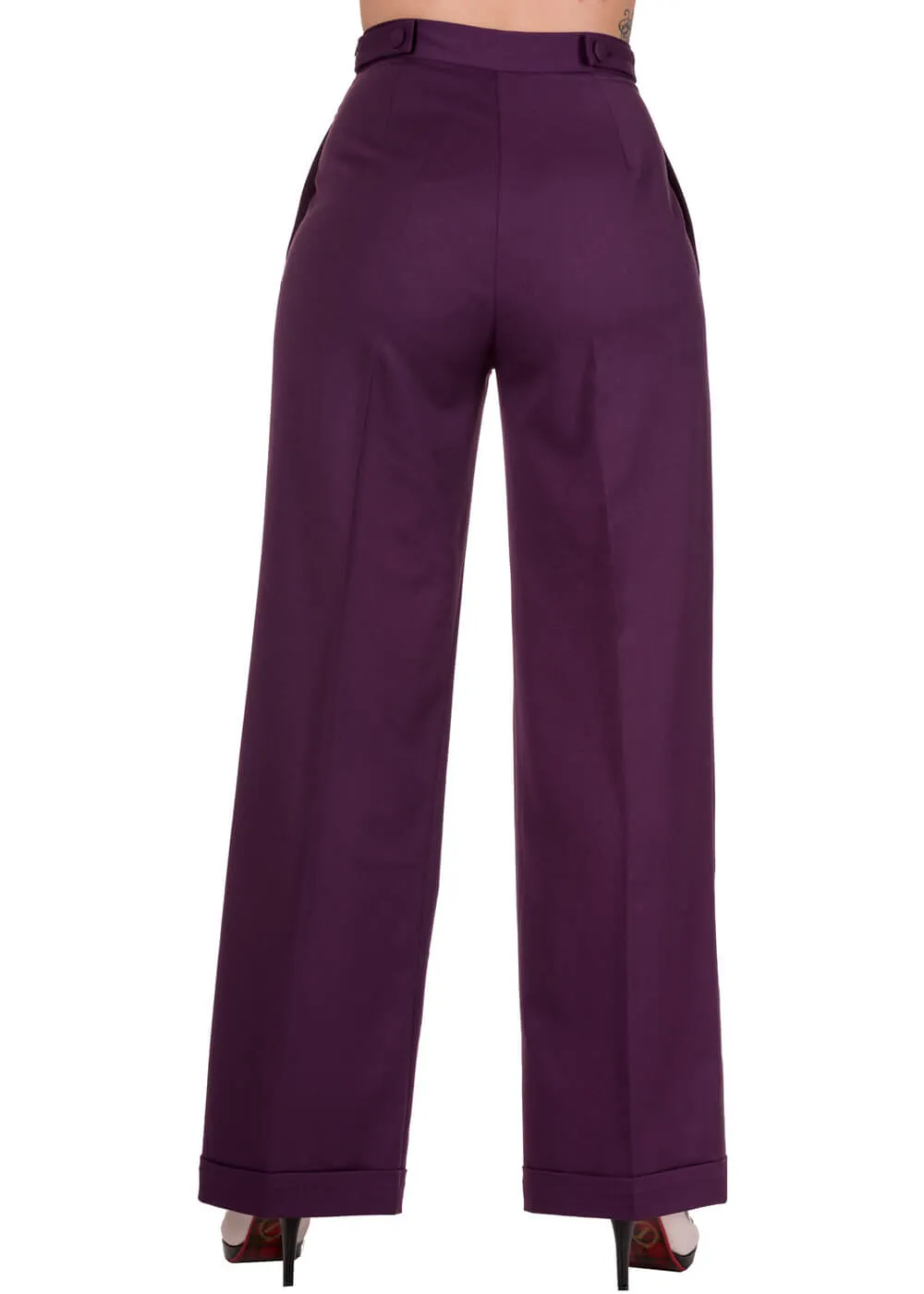 Banned Party On 40's Pantalon Trousers Aubergine