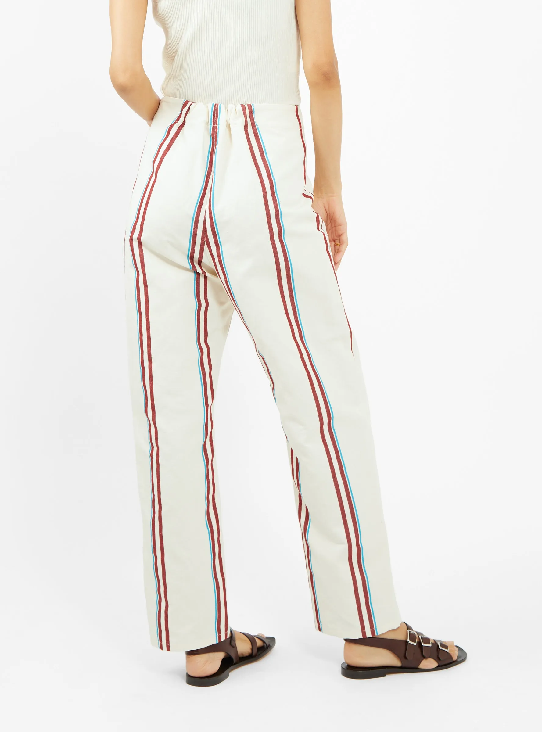 Barrie Trousers Natural Stripe