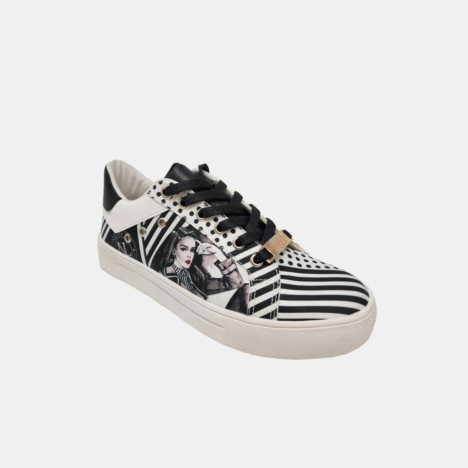 BE. Shoe Nicole Lee Vegan Leather Lace Up Sneaker