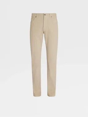 Beige Stretch Cotton Roccia Jeans