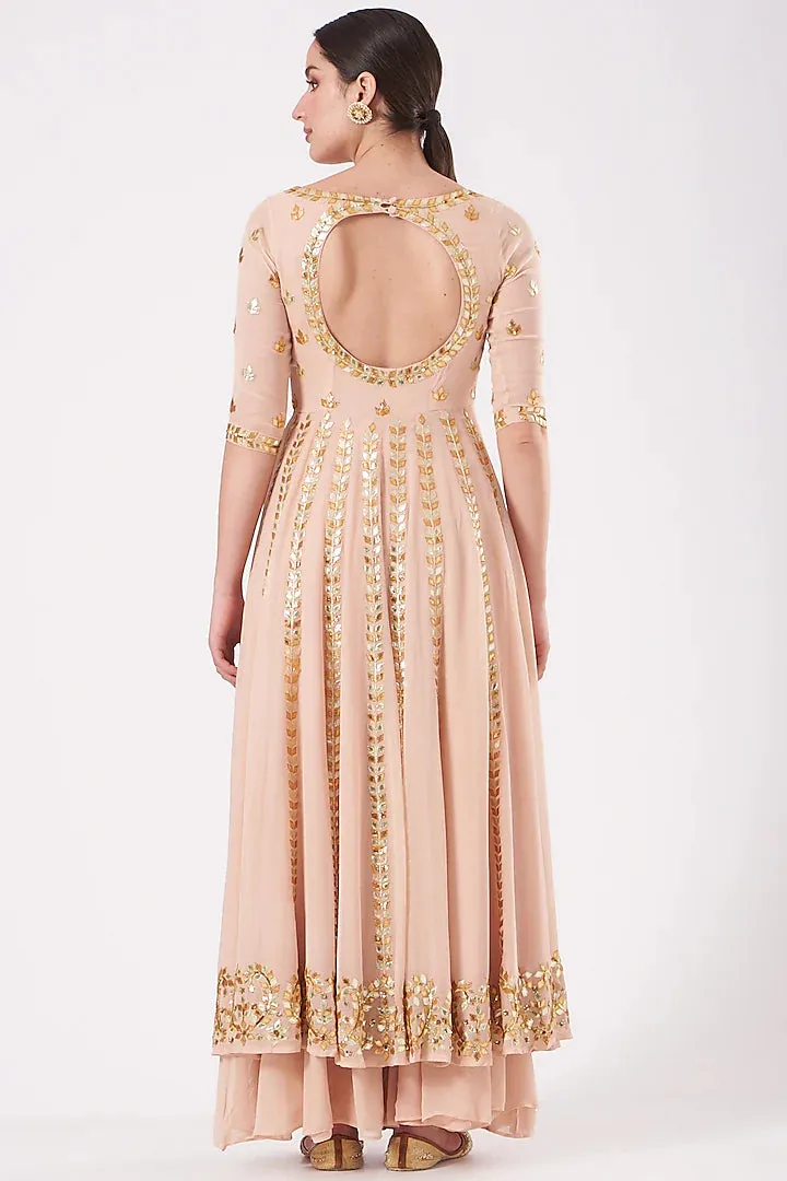 Blush Pink Embroidered Anarkali Set