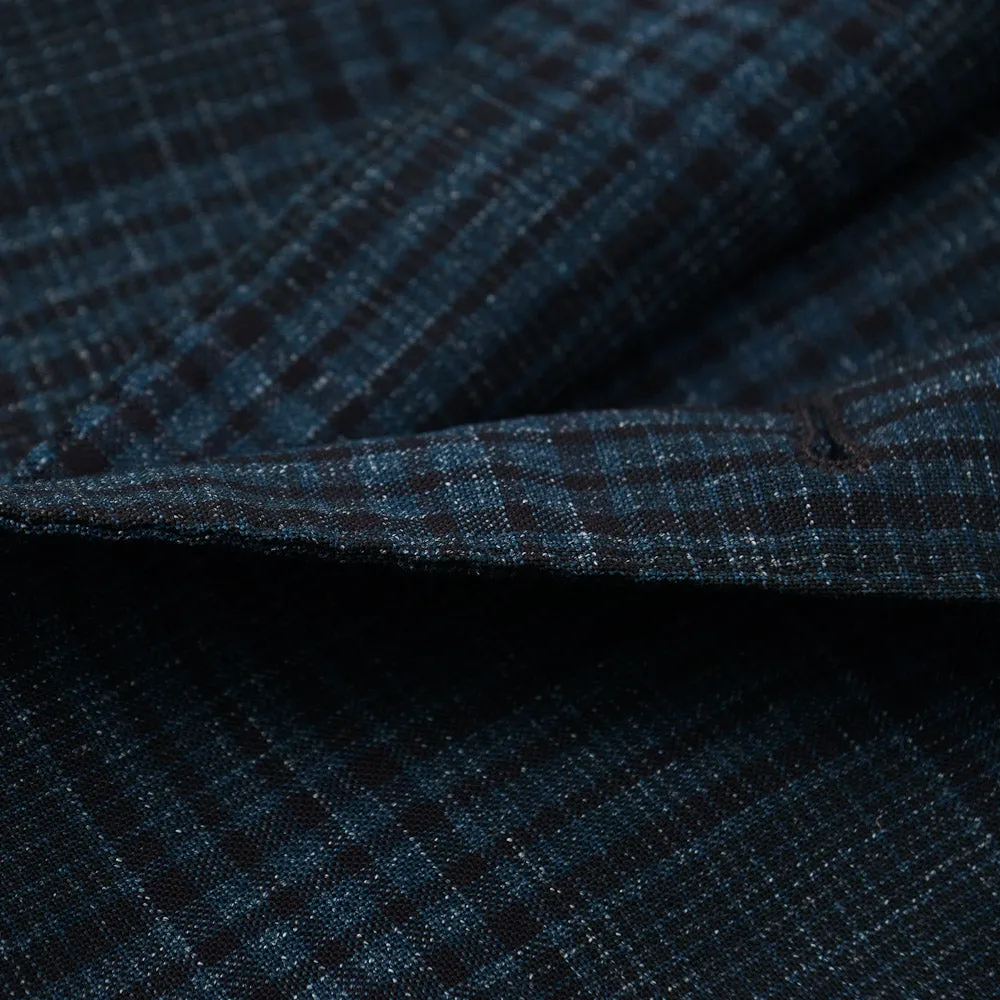 Boglioli Wool-Linen Sport Coat in Teal Green Check