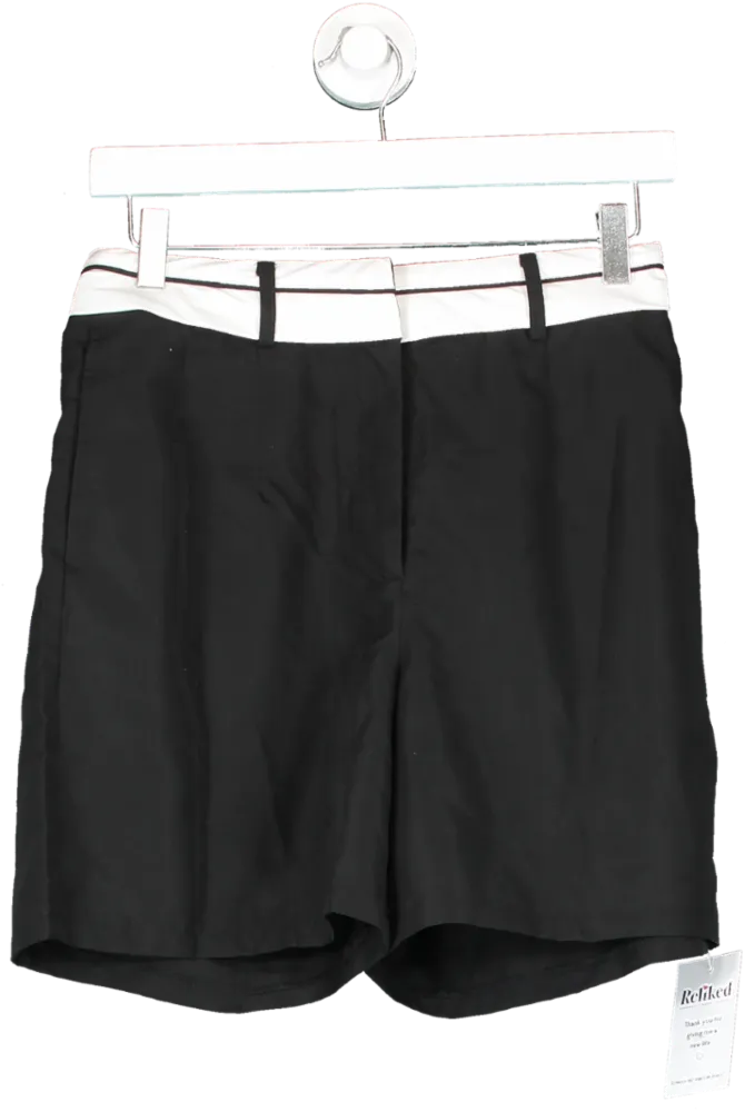 boohoo Black Tall Reverse Waistband Tailored Shorts UK 6