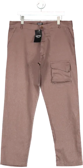 boohooMan Brown Official Relaxed Fit Trouser  BNWT W34