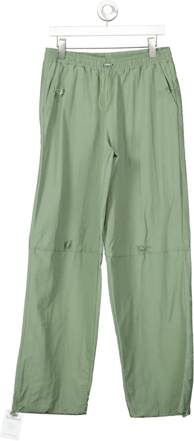 boohooMan Green Baggy Parachute Trouser UK M