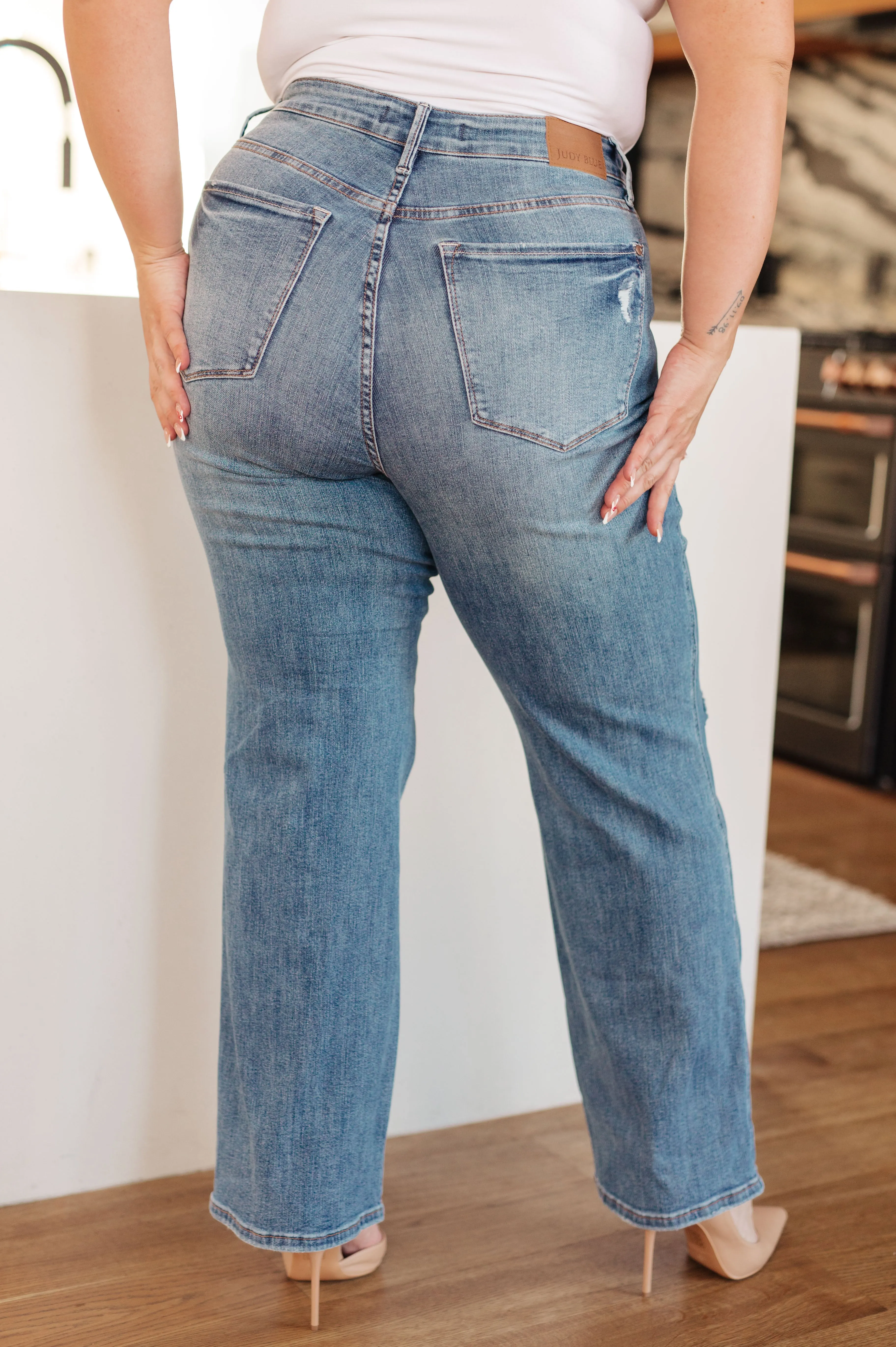 Bree High Rise Control Top Distressed Straight Jeans-- Use the code SPRINGJB for 20% off!