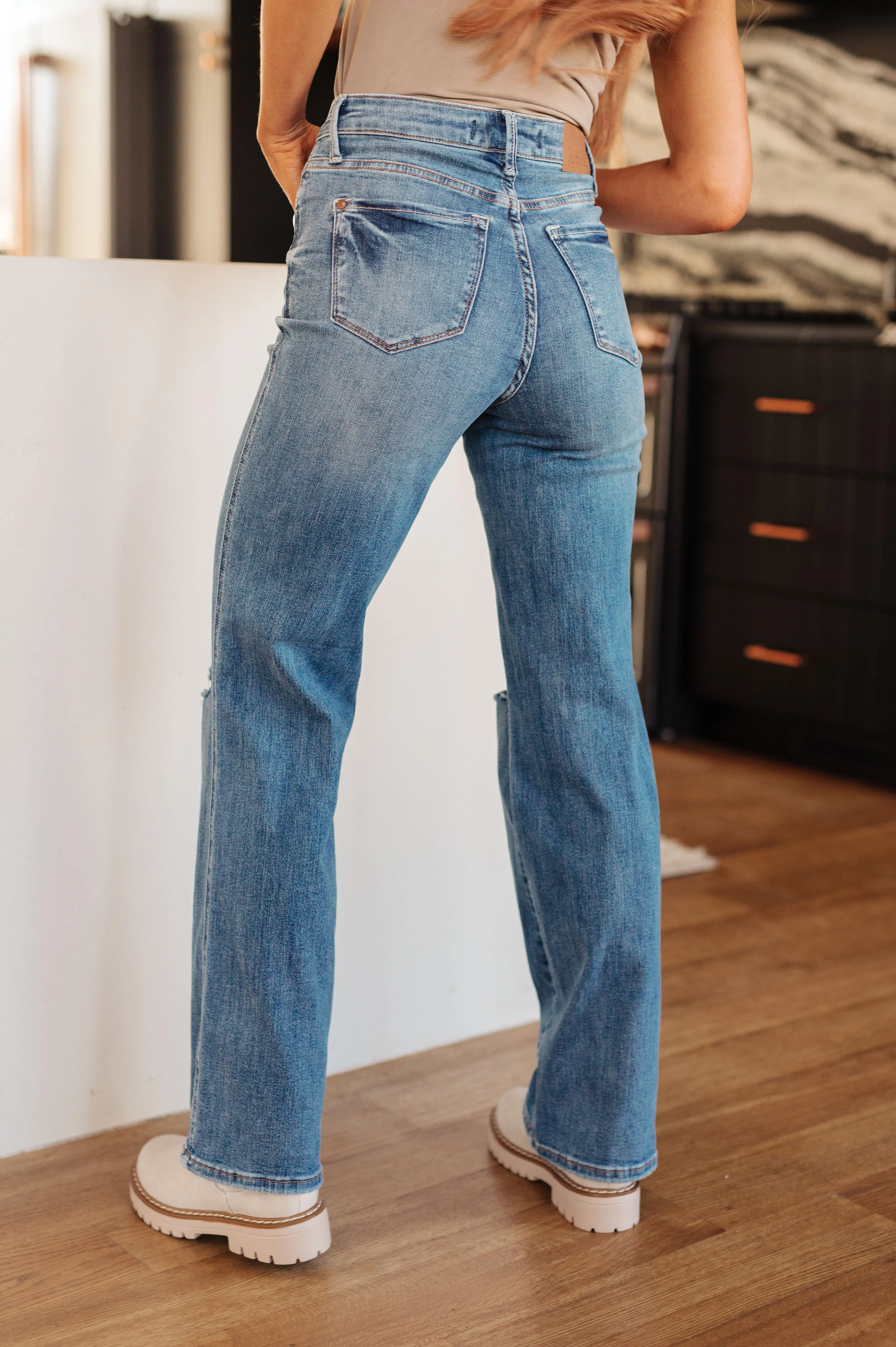 Bree High Rise Control Top Distressed Straight Jeans-- Use the code SPRINGJB for 20% off!