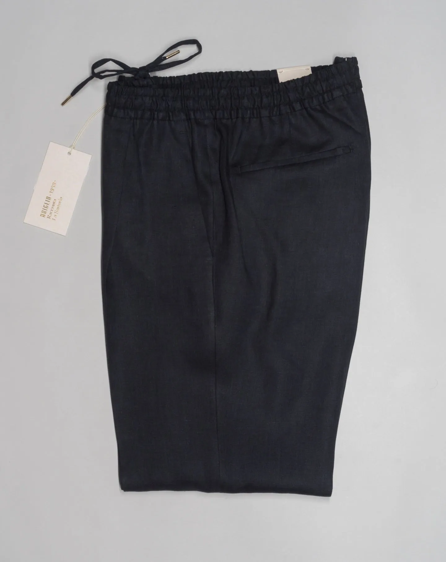 Briglia Linen Drawstring Trousers / Black