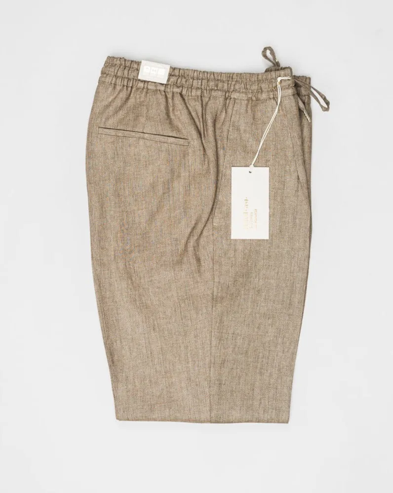 Briglia Linen Drawstring Trousers / Light Brown