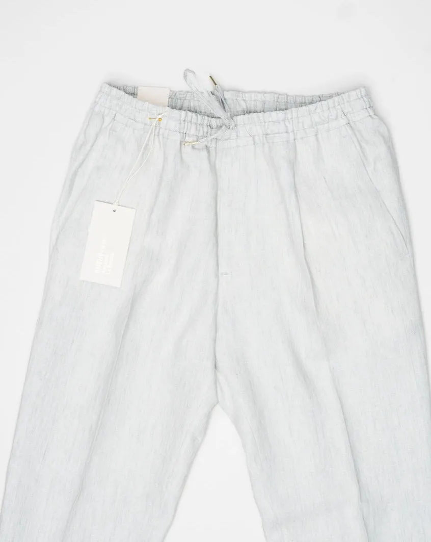 Briglia Linen Drawstring Trousers / Light Grey