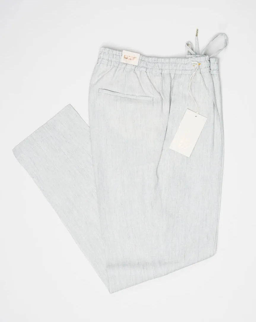 Briglia Linen Drawstring Trousers / Light Grey