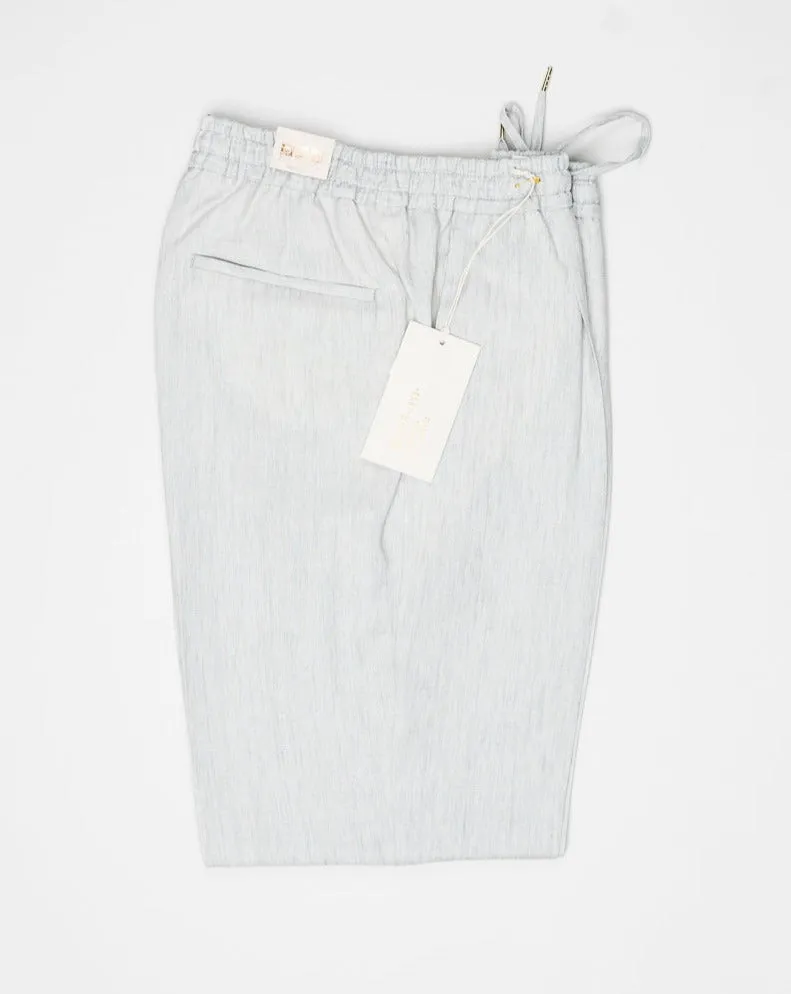 Briglia Linen Drawstring Trousers / Light Grey