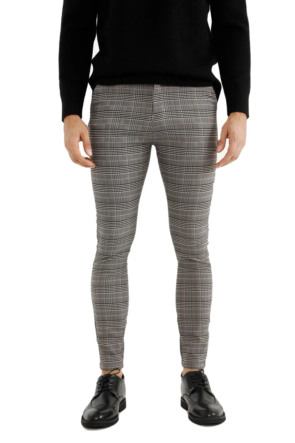 Buy $80 Free Shipping Stretch Skinny Grid Pants