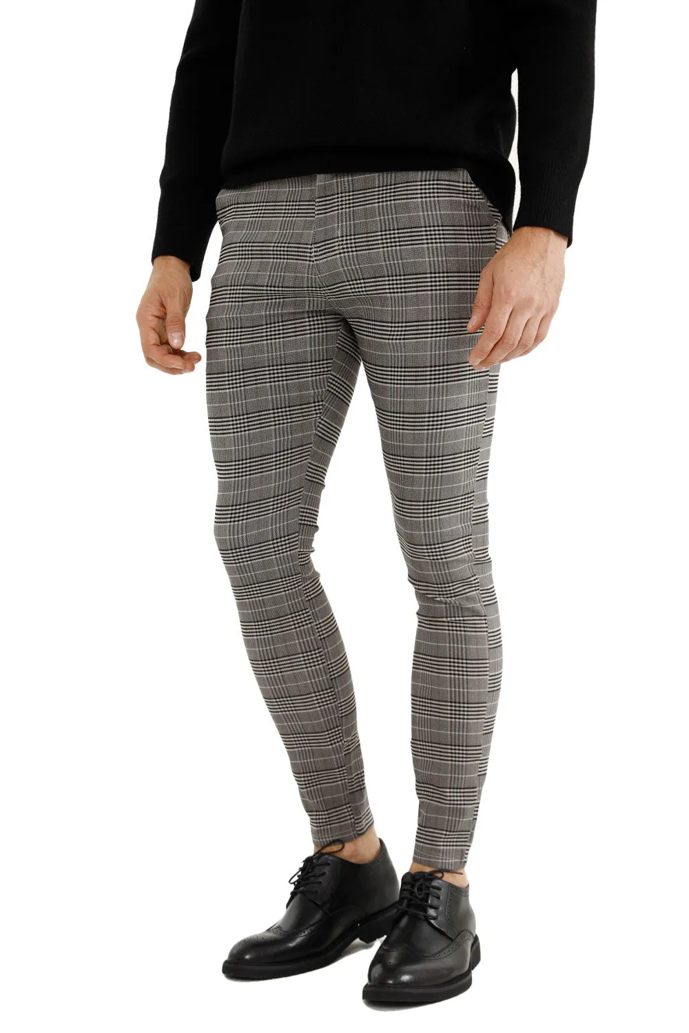 Buy $80 Free Shipping Stretch Skinny Grid Pants