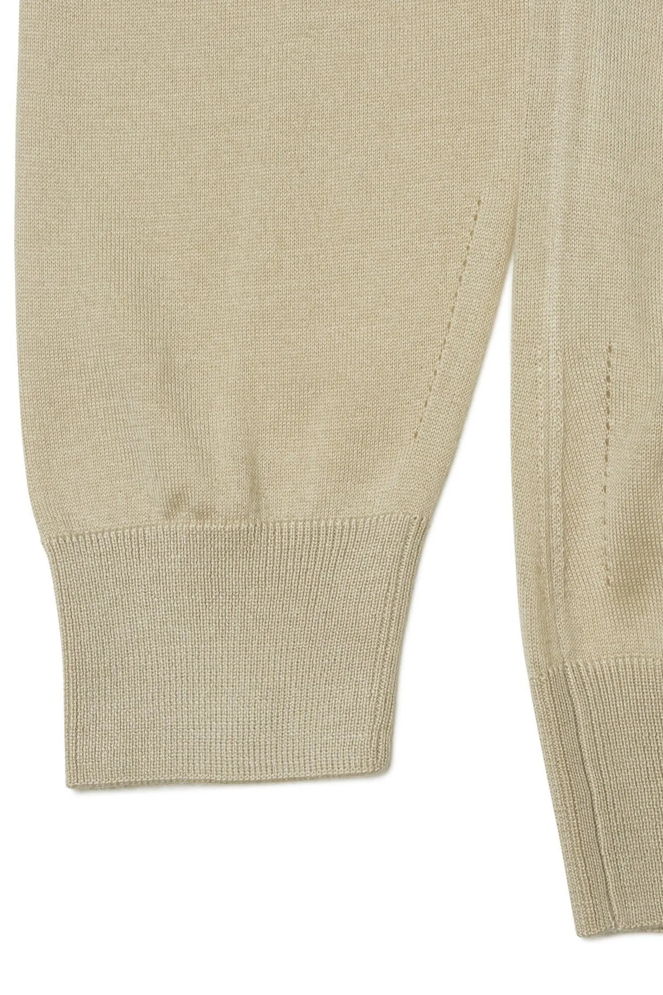 Caruso MA36 Beige Cashmere Silk Long Sleeve Polo