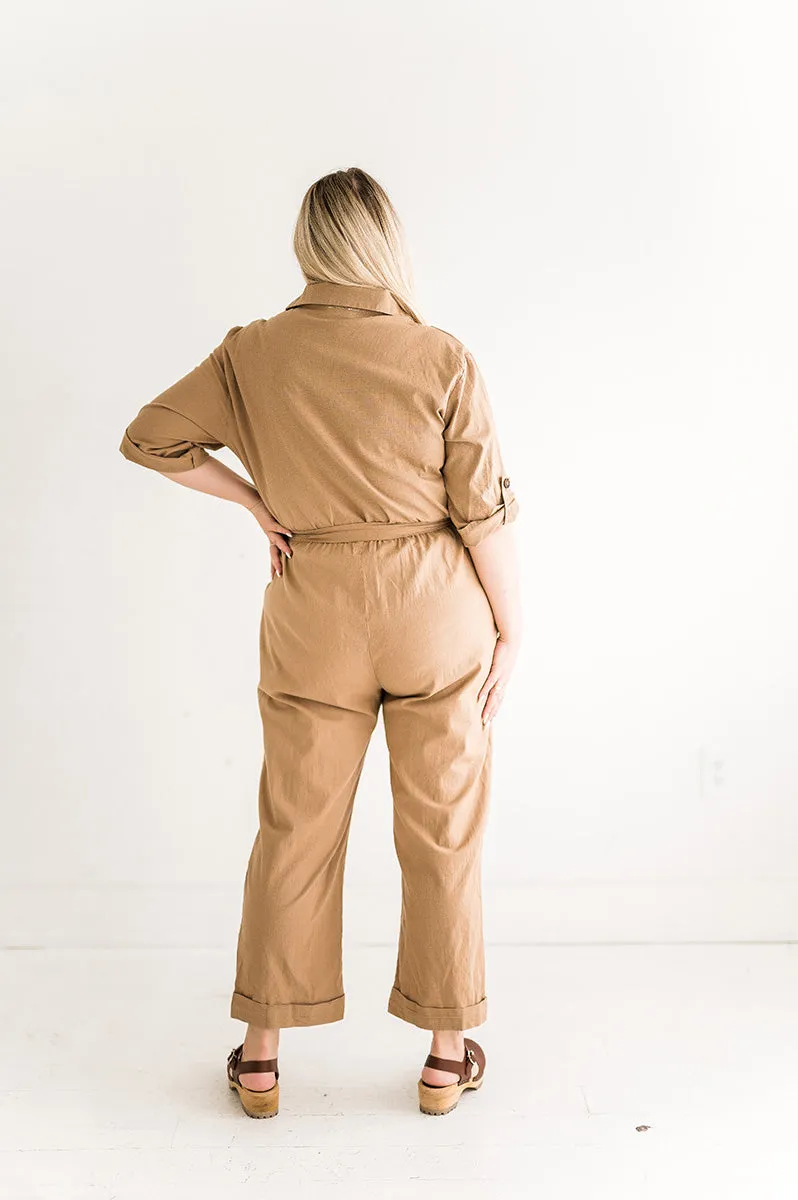 Chloe Jumpsuit in Taupe