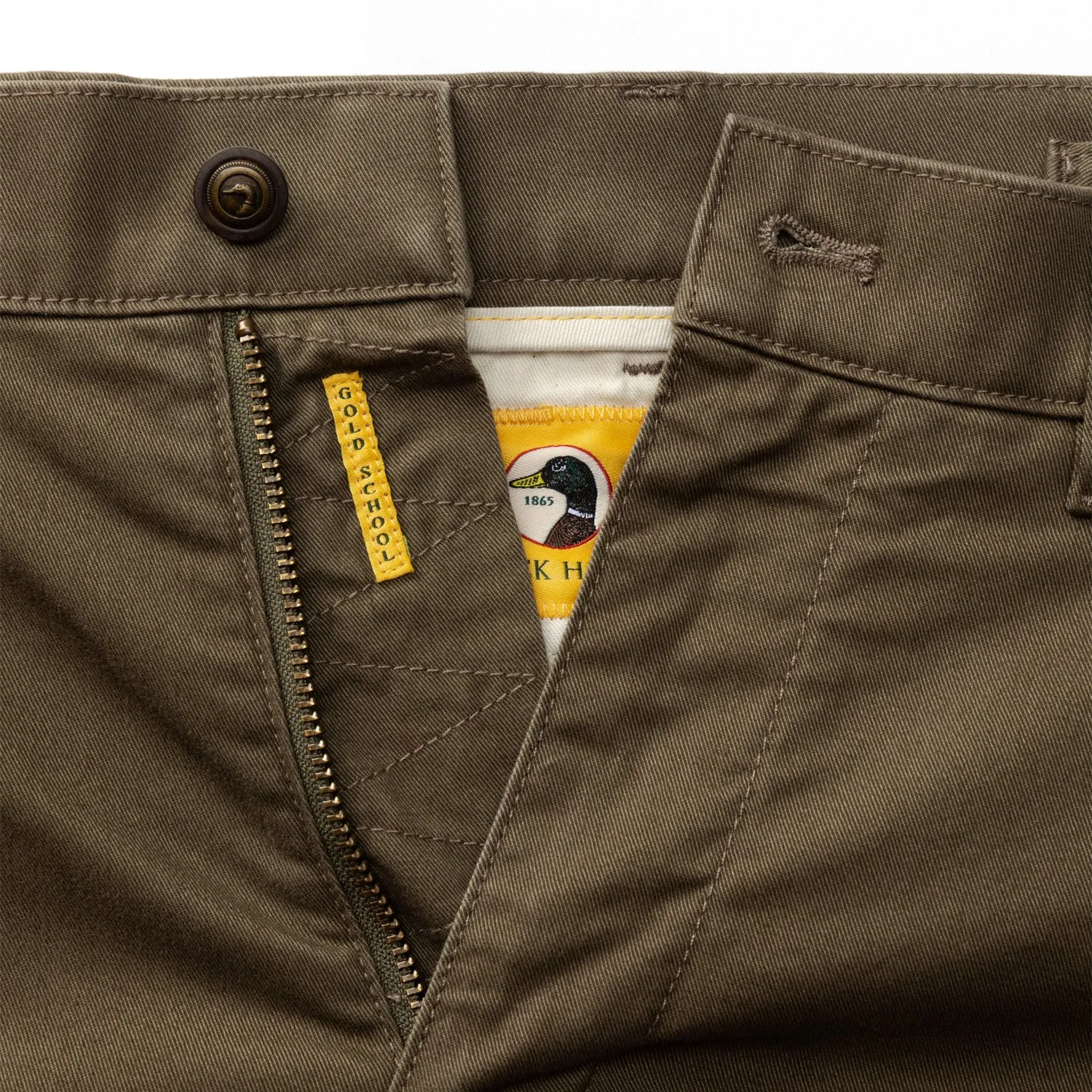 Classic Fit Gold School Chino - Dark Olive