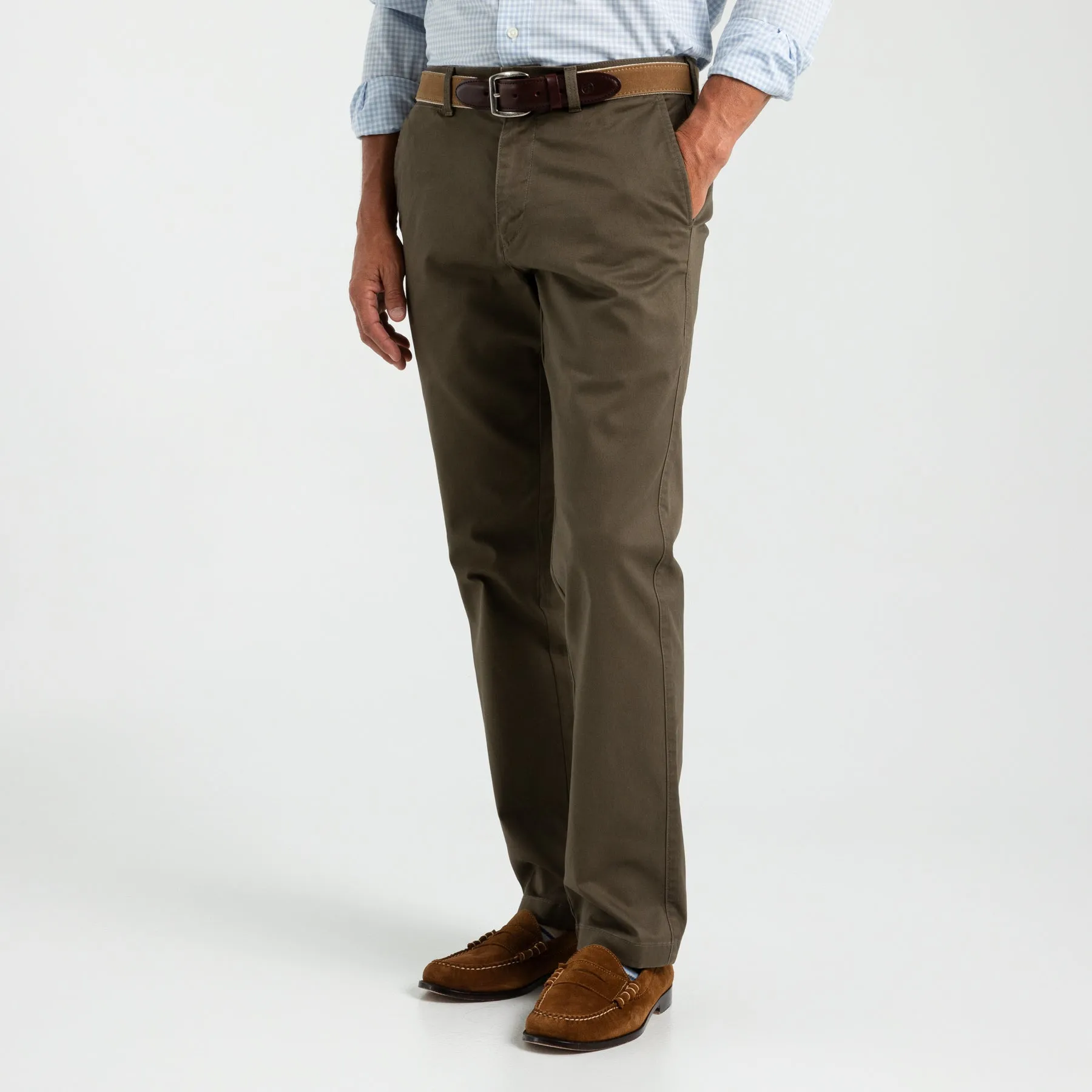 Classic Fit Gold School Chino - Dark Olive